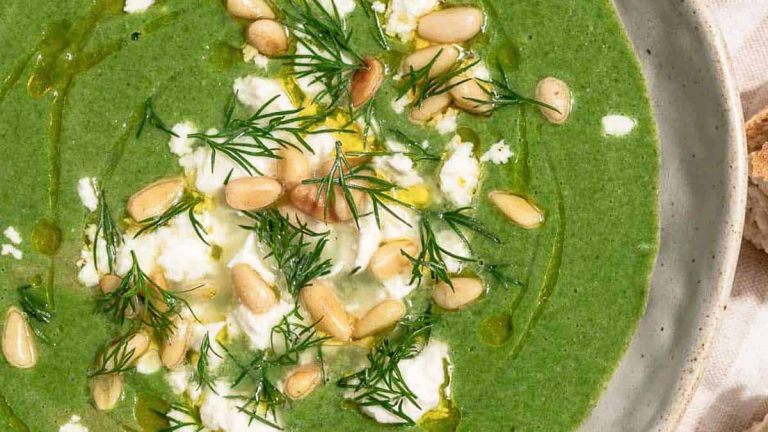 Spinach Soup with Feta and Dill