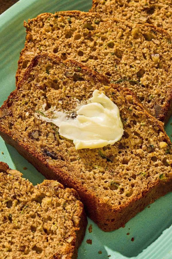 Healthy Zucchini Bread with Olive Oil and Walnuts